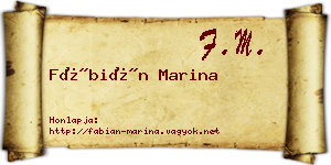 Fábián Marina névjegykártya