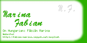 marina fabian business card